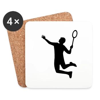 Badminton - Untersetzer (4er-Set) - Weiß - Vorne