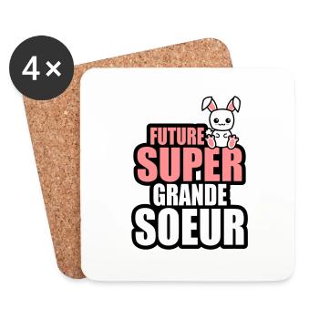 future super grande-soeur - Dessous de verre (lot de 4) - blanc - Devant