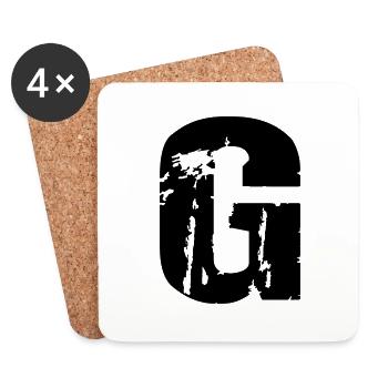 G - Buchstabe - Untersetzer (4er-Set) - Weiß - Vorne