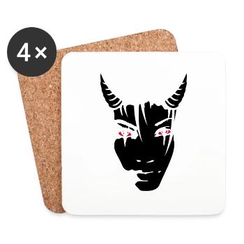Devil Girl - Dessous de verre (lot de 4) - blanc - Devant