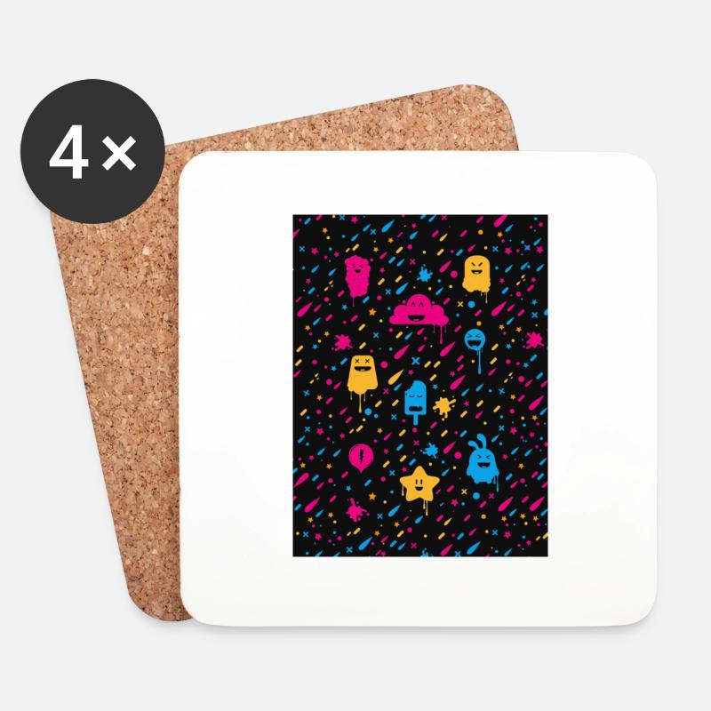 Cute Color Fun - Handycase - Untersetzer (4er-Set) - Weiß