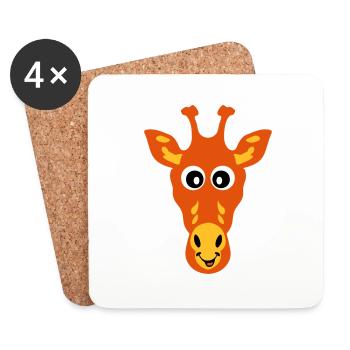 giraffe drawing animals 711 child - Coasters (set of 4) - white - Front