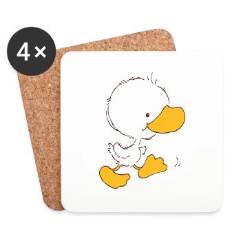 ffWalking Duckling - Coasters (set of 4) - white - Front