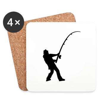 angler_silhouette_1 - Untersetzer (4er-Set) - Weiß - Vorne