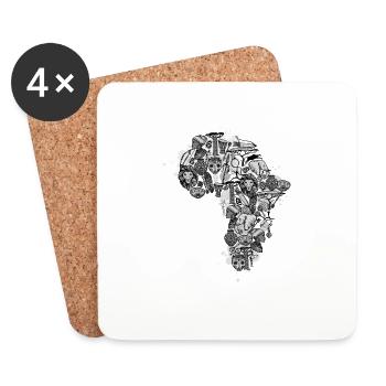 Afrique lion savane safari vacances cadeau desert - Dessous de verre (lot de 4) - blanc - Devant