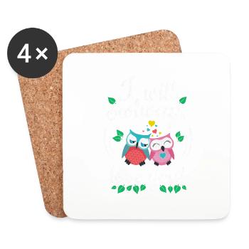 i will owlways love you owls - Coasters (set of 4) - white - Front