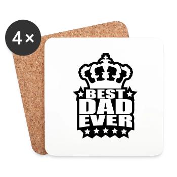 Best Dad Ever King Logo - Coasters (set of 4) - white - Front