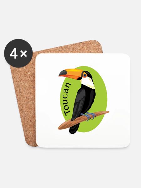 Toucan - Coasters (set of 4) - white