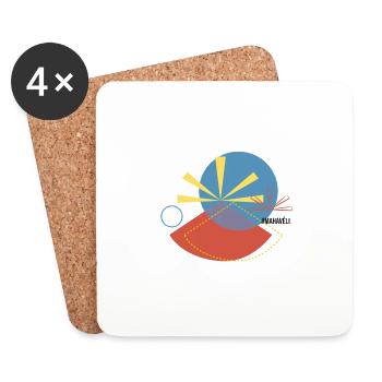 Drapeau Mahavéli, Ile de la Réunion 974 - Dessous de verre (lot de 4) - blanc - Devant