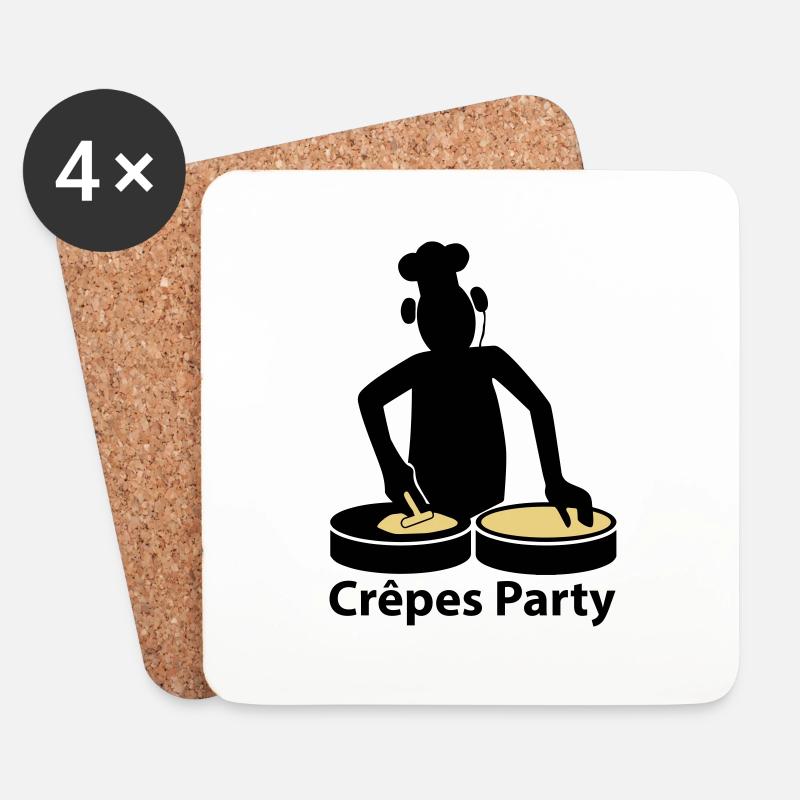crepes party - Untersetzer (4er-Set) - Weiß
