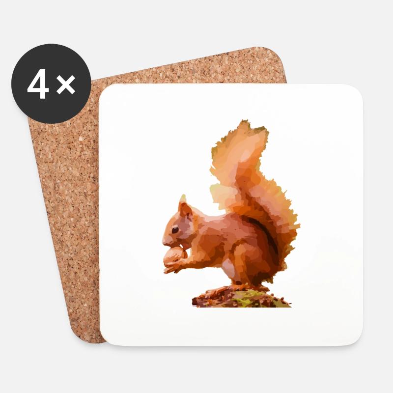 squirrel - Coasters (set of 4) - white