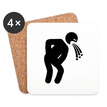 drunk_man_puke_ca1 - Untersetzer (4er-Set) - Weiß - Vorne