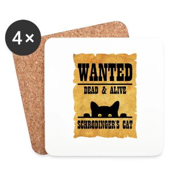Schrödingers Katze - Untersetzer (4er-Set) - Weiß - Vorne