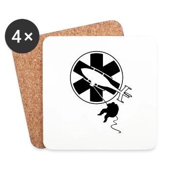 helico_6 - Dessous de verre (lot de 4) - blanc - Devant