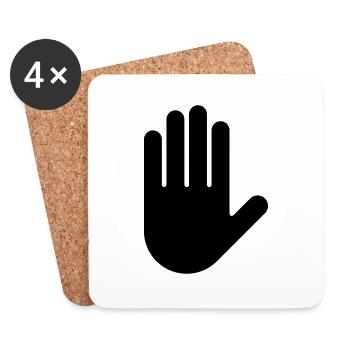 Hand - Untersetzer (4er-Set) - Weiß - Vorne