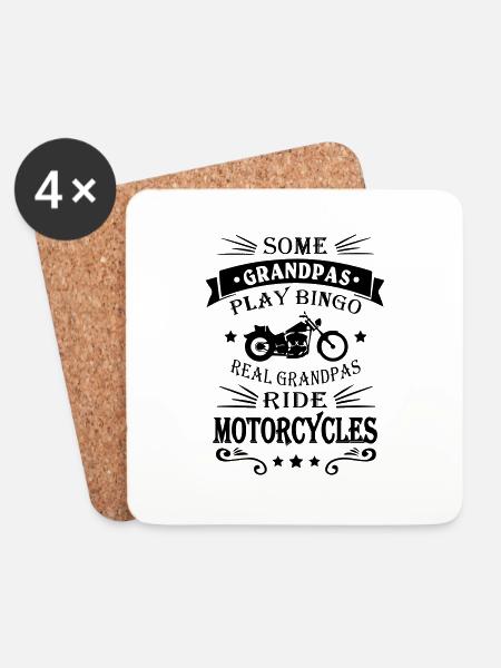 Motorcycle Biker Grandpa - Untersetzer (4er-Set) - Weiß