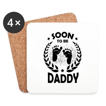 Soon To Be Daddy Tee Shirt First Time - Coasters (set of 4) - white - Front