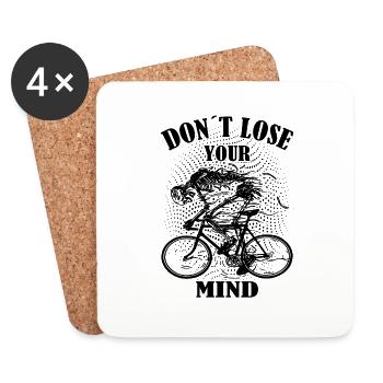 Ne perds pas votre mental vélo vélo vélo - Dessous de verre (lot de 4) - blanc - Devant
