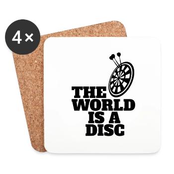 Dart Shirt The Wolrd is a Disc - Coasters (set of 4) - white - Front