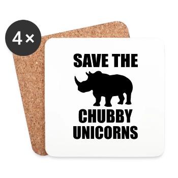 Save The Chubby Unicorn - Coasters (set of 4) - white - Front