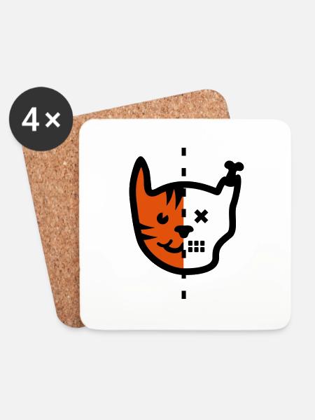 Schrödinger's Cat / Cat Called Schroedinger (3c) - Coasters (set of 4) - white