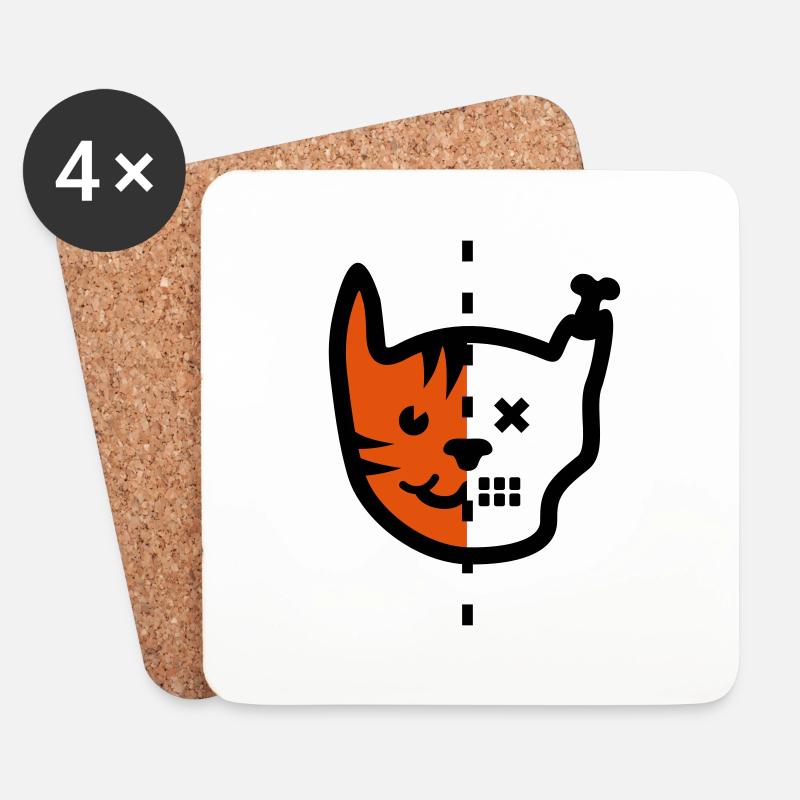 Schrödinger's Cat / Cat Called Schroedinger (3c) - Coasters (set of 4) - white