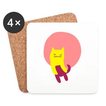 point de chat doux - Dessous de verre (lot de 4) - blanc - Devant
