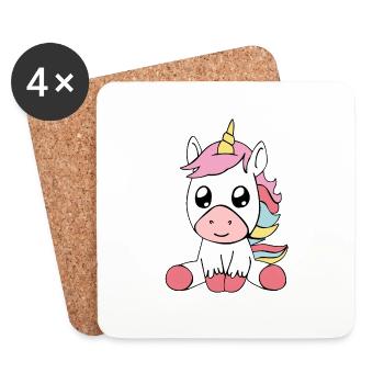 Einhorn - Unicorn - Untersetzer (4er-Set) - Weiß - Vorne