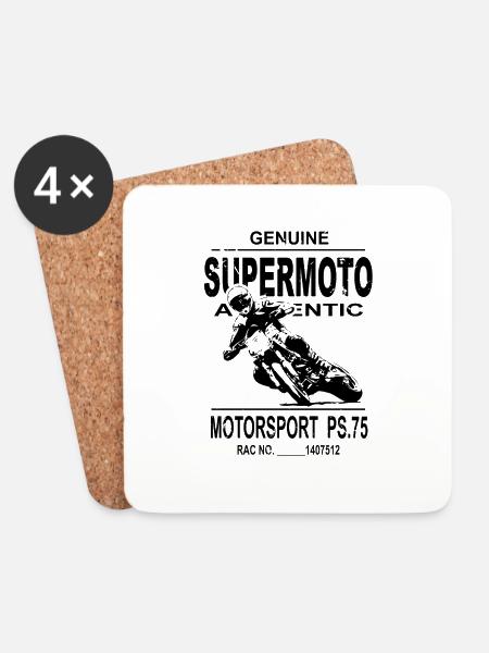 Supermoto - Supermotard - Coasters (set of 4) - white