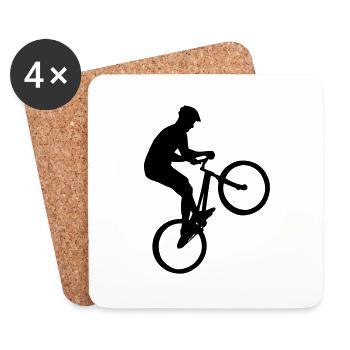Biking - Trial - Untersetzer (4er-Set) - Weiß - Vorne
