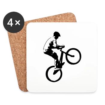 Biking - Trial - Untersetzer (4er-Set) - Weiß - Vorne