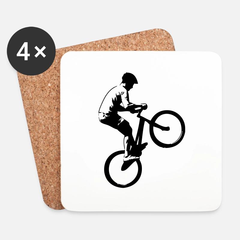 Biking - Trial - Untersetzer (4er-Set) - Weiß