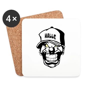 Halle Clown - Untersetzer (4er-Set) - Weiß - Vorne