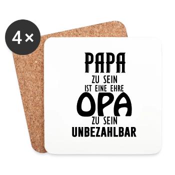 papa opa - Untersetzer (4er-Set) - Weiß - Vorne