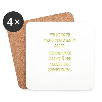 Spruch Motivation - Untersetzer (4er-Set) - Weiß - Vorne