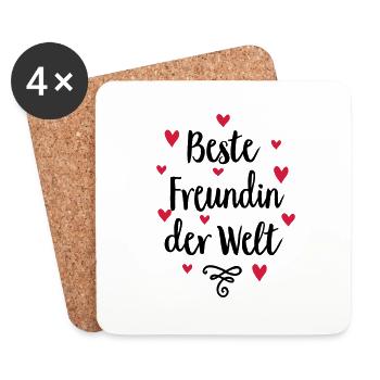 Beste Freundin der Welt - Untersetzer (4er-Set) - Weiß - Vorne