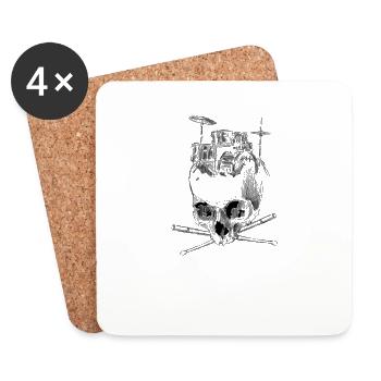 Le batteur - Dessous de verre (lot de 4) - blanc - Devant