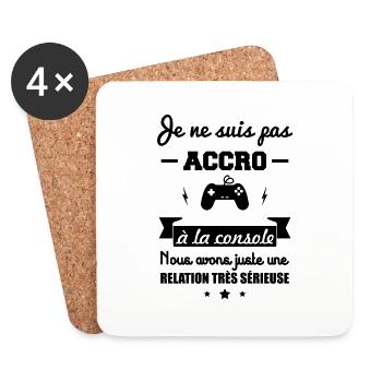 pas accro a la console - Dessous de verre (lot de 4) - blanc - Devant