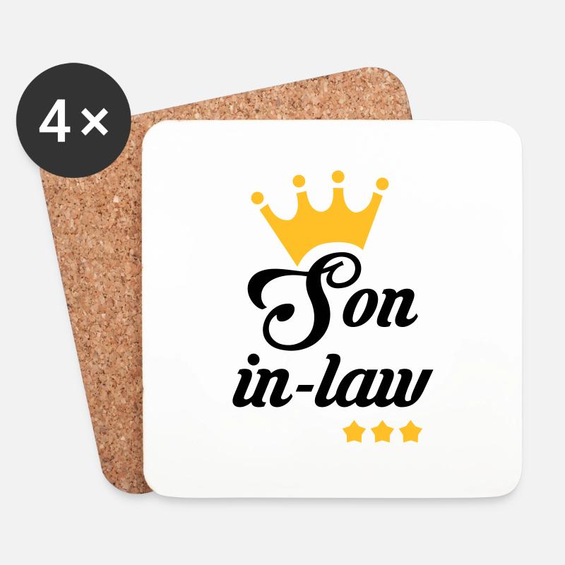 Schwiegervater Schwiegermutter Tochter Sohn - Untersetzer (4er-Set) - Weiß