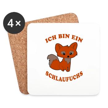 Schlaufuchs der Fuchs cooler Spruch Geschenkidee - Untersetzer (4er-Set) - Weiß - Vorne