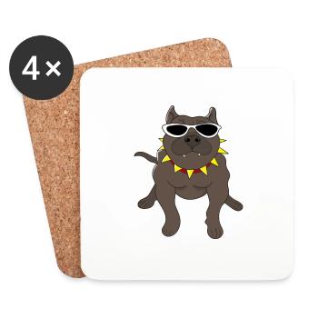 Battle dog the dog gift idea Cadeau de Noël - Dessous de verre (lot de 4) - blanc - Devant