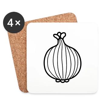 veggie oignon délicieux - Dessous de verre (lot de 4) - blanc - Devant