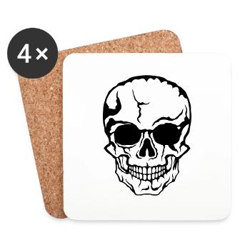 halloween death head horror drawing 21 - Coasters (set of 4) - white - Front