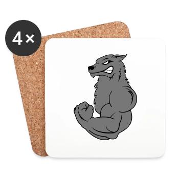 strong_wolf_2 - Untersetzer (4er-Set) - Weiß - Vorne