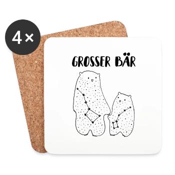 grosser Bär - Untersetzer (4er-Set) - Weiß - Vorne