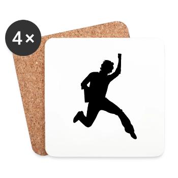 Happy Guy - Dessous de verre (lot de 4) - blanc - Devant