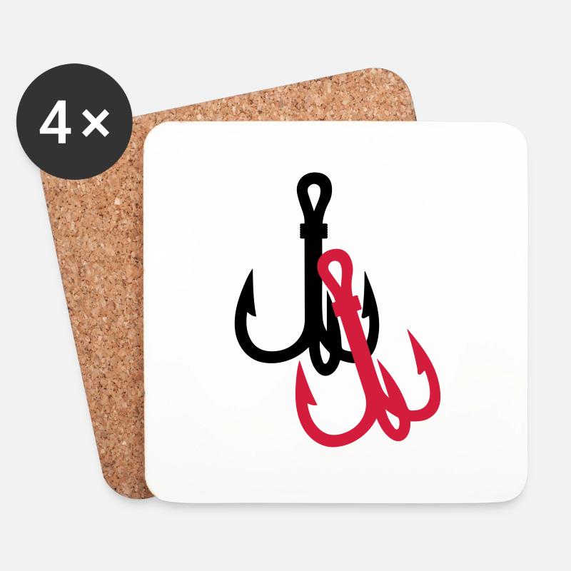 fishing hooks - Untersetzer (4er-Set) - Weiß