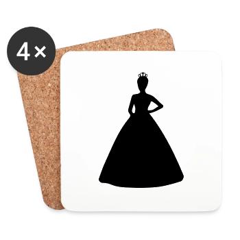 prinzessin silhouette - Untersetzer (4er-Set) - Weiß - Vorne