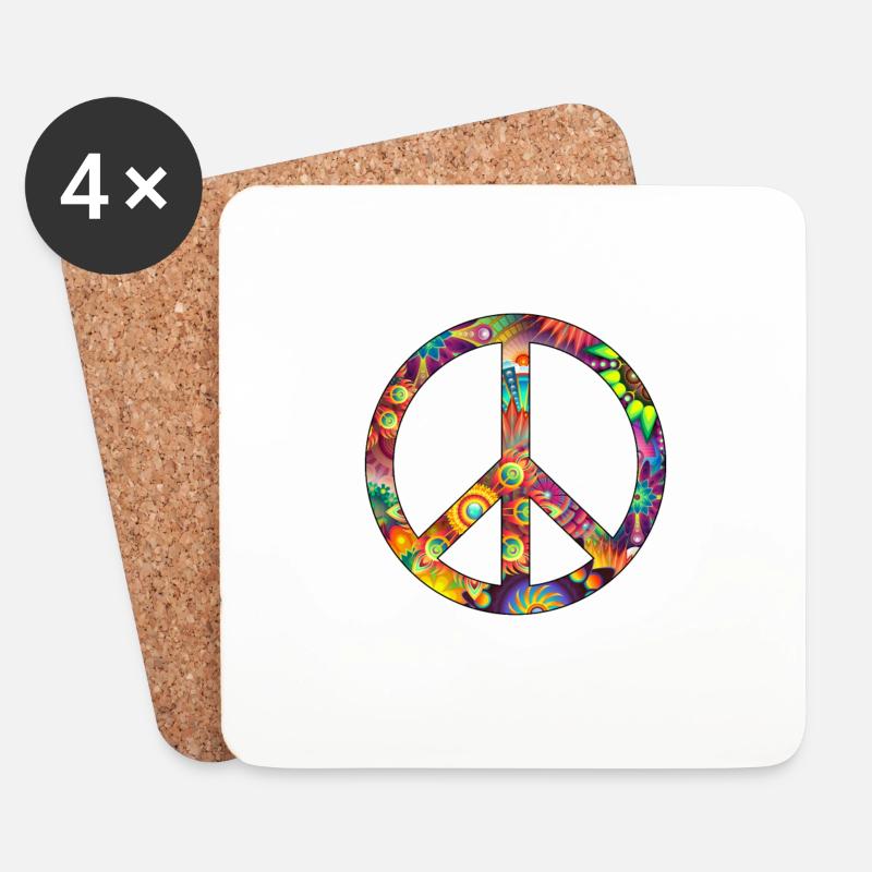Peace , Frieden - Untersetzer (4er-Set) - Weiß