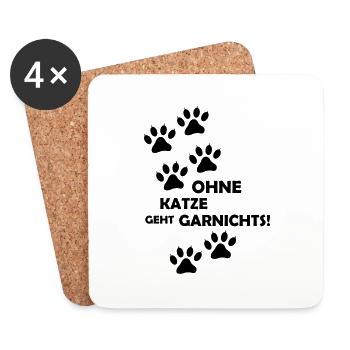 ohne_katze_geht_garnichts_001 - Untersetzer (4er-Set) - Weiß - Vorne